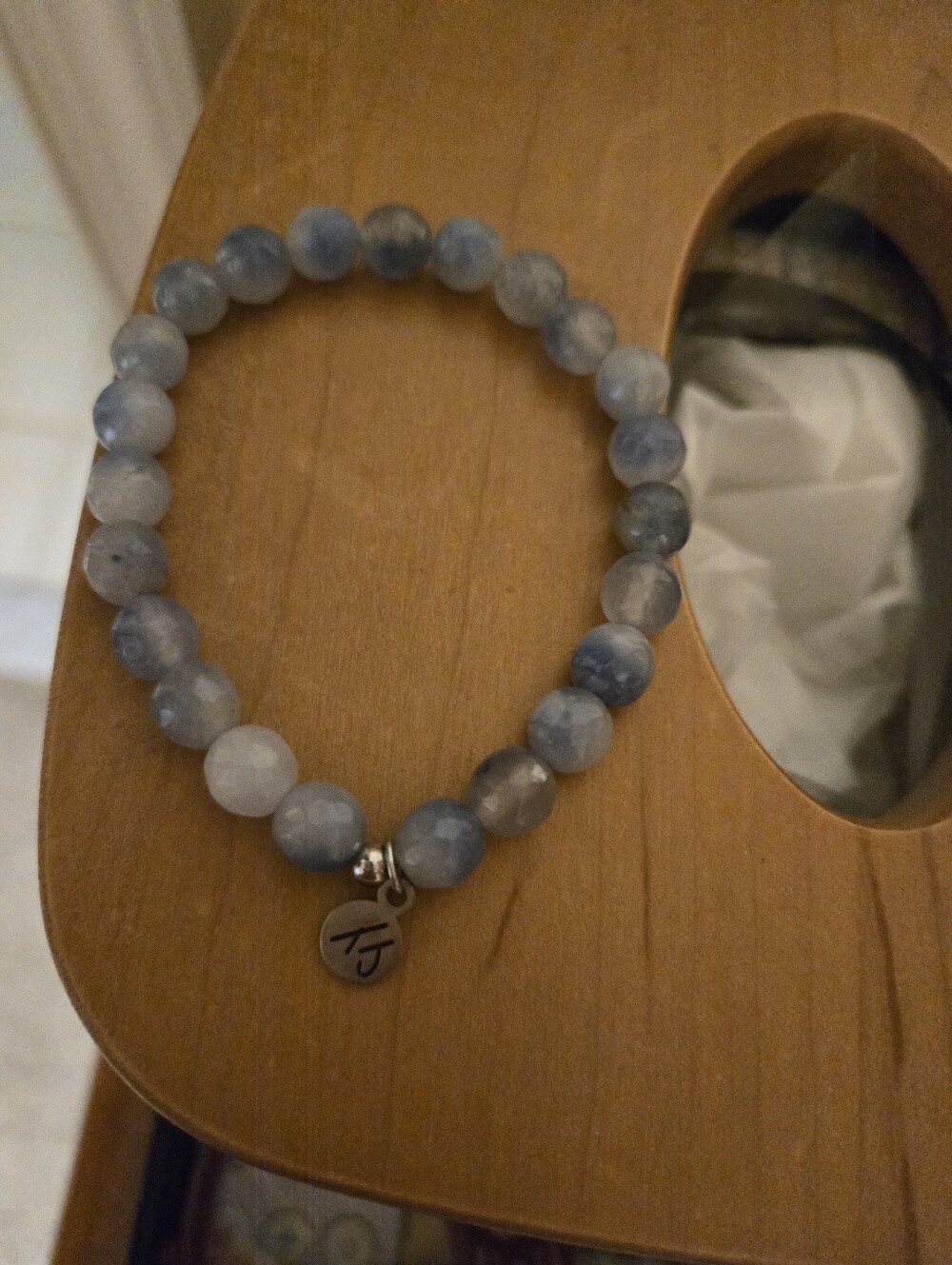 Tjazelle Defining Bracelet - Peace Bracelet With Aquamarine Jade Gemstones